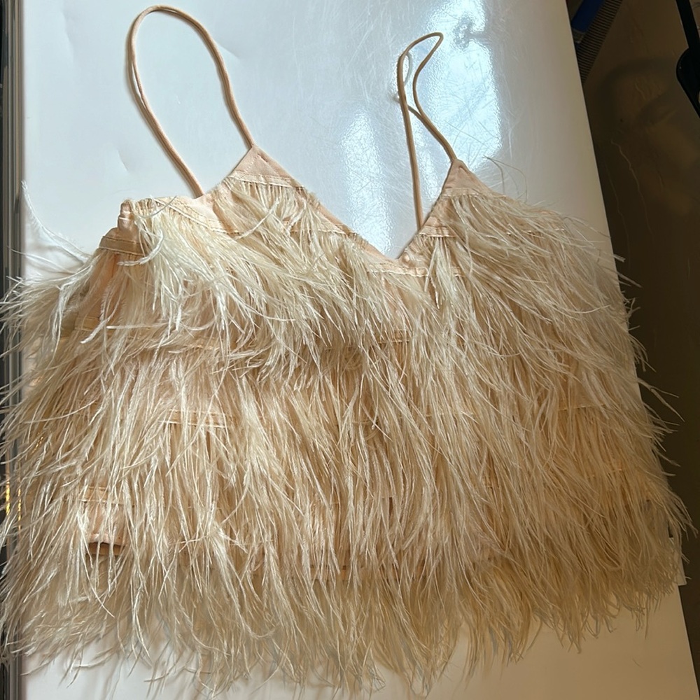 Lucy Paris Crop Feather Top